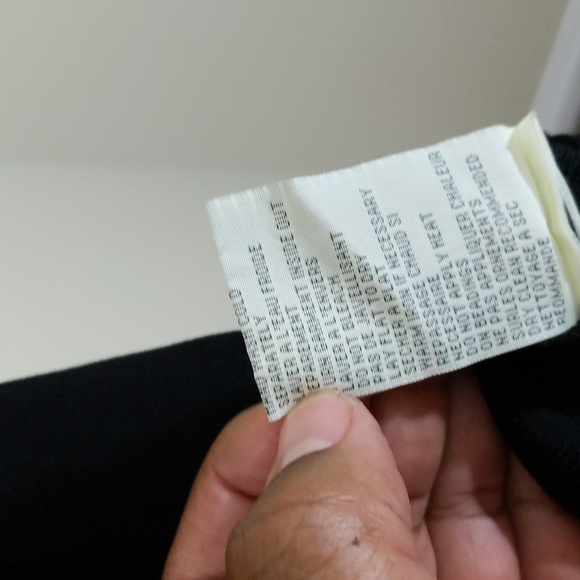 Ness| Black Long Sleeve Shirt With Buckle Laced Pattern Rayon Nylon Blend - Picture 7 of 9